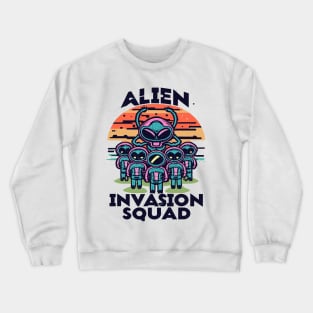 Retro Invasion: Alien Invasion Squad Tee Crewneck Sweatshirt